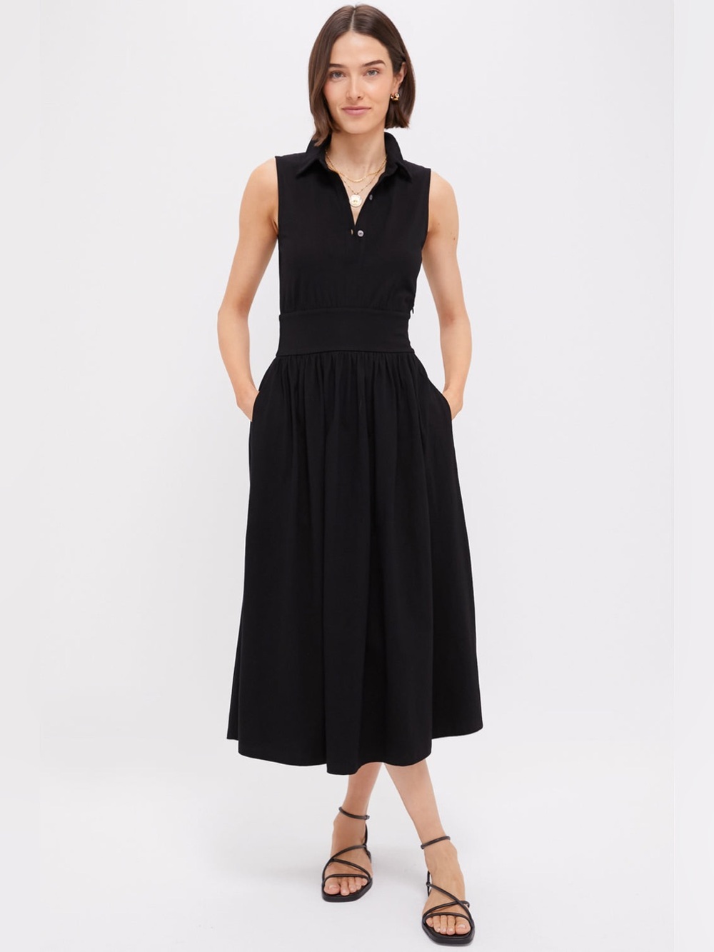 Tuckernuck Black Mikaela Midi Dress Size XL 100% Cotton NWT